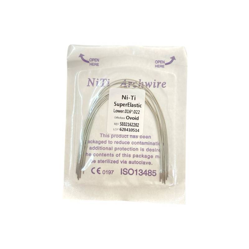 Arco de Ortodoncia NI-TI Super Elastic Ovoide Inferior 016*022 