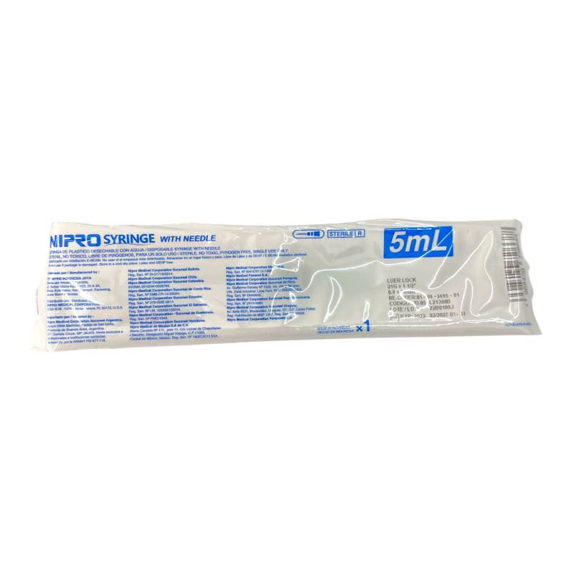 Jeringa desechable 5ml 21g