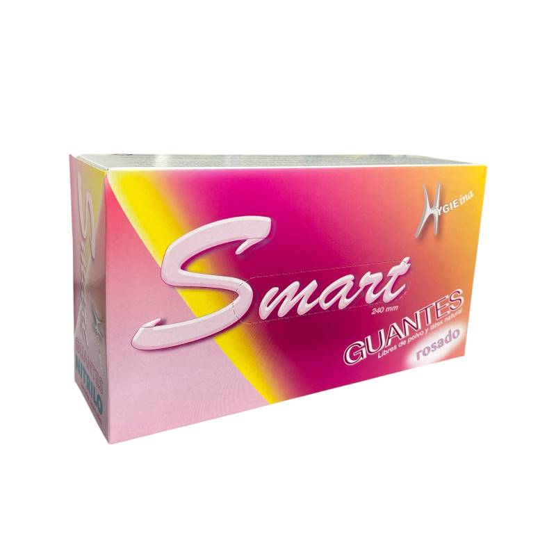 Guante nitrilo rosado intenso S