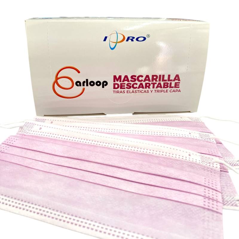 Mascarilla 3 pliegues con elástico
